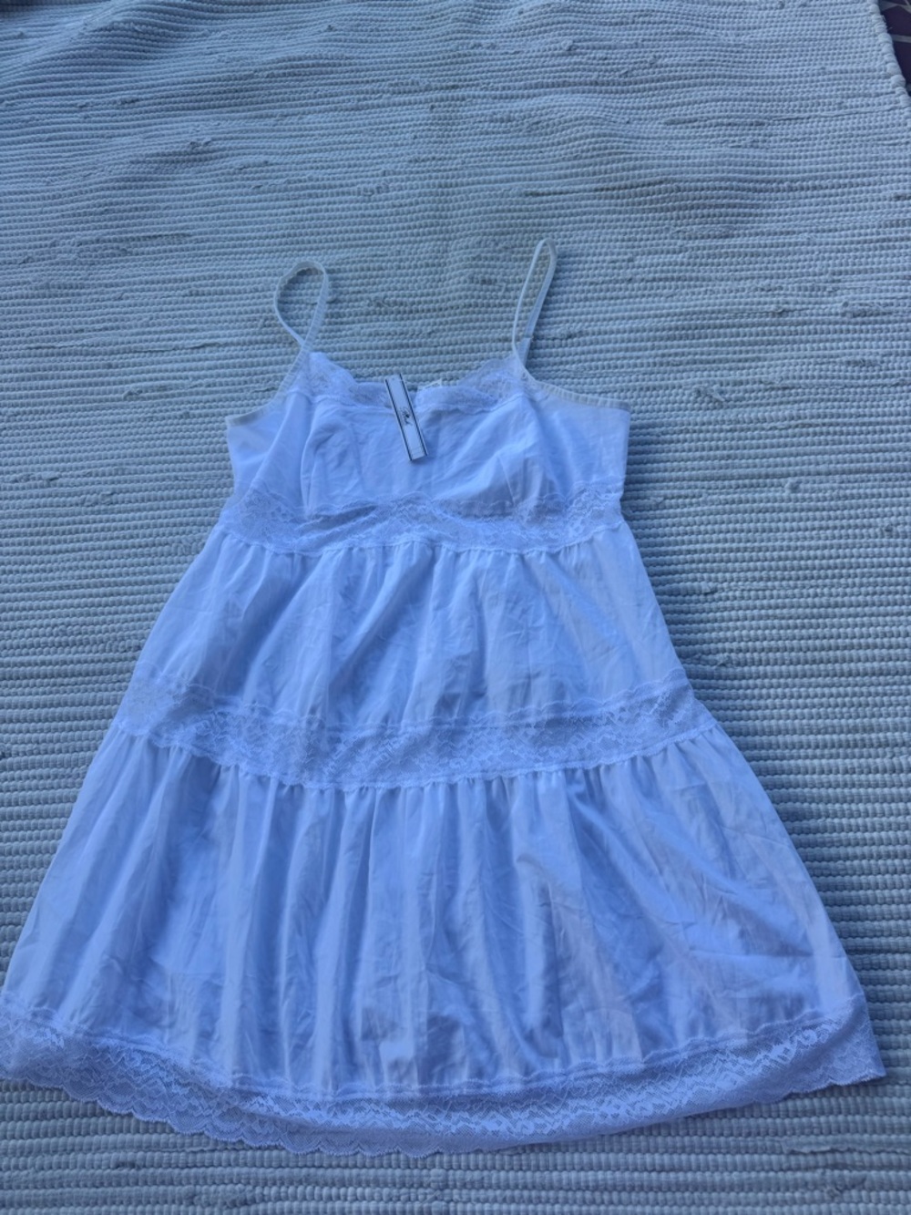 PINK x Frankies Bikinis Lace Tiered Babydoll Dress White S NWT - Picture 2 of 13